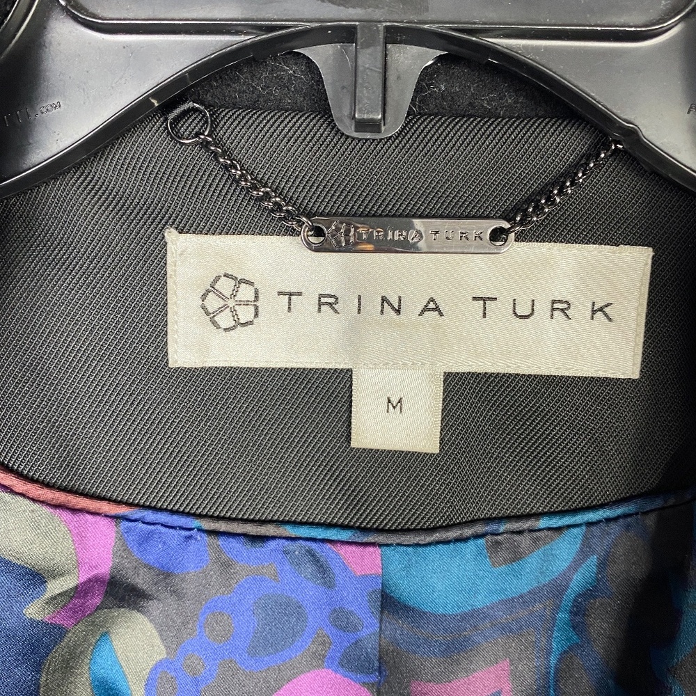 Trina Turk Womens Genuine Fox Fur Trim Mixed Media Coat in Black Size Me… - Picture 13 of 16